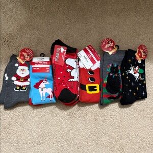 Peanuts Holiday Socks Collection - Gray, Blue, Red, Black